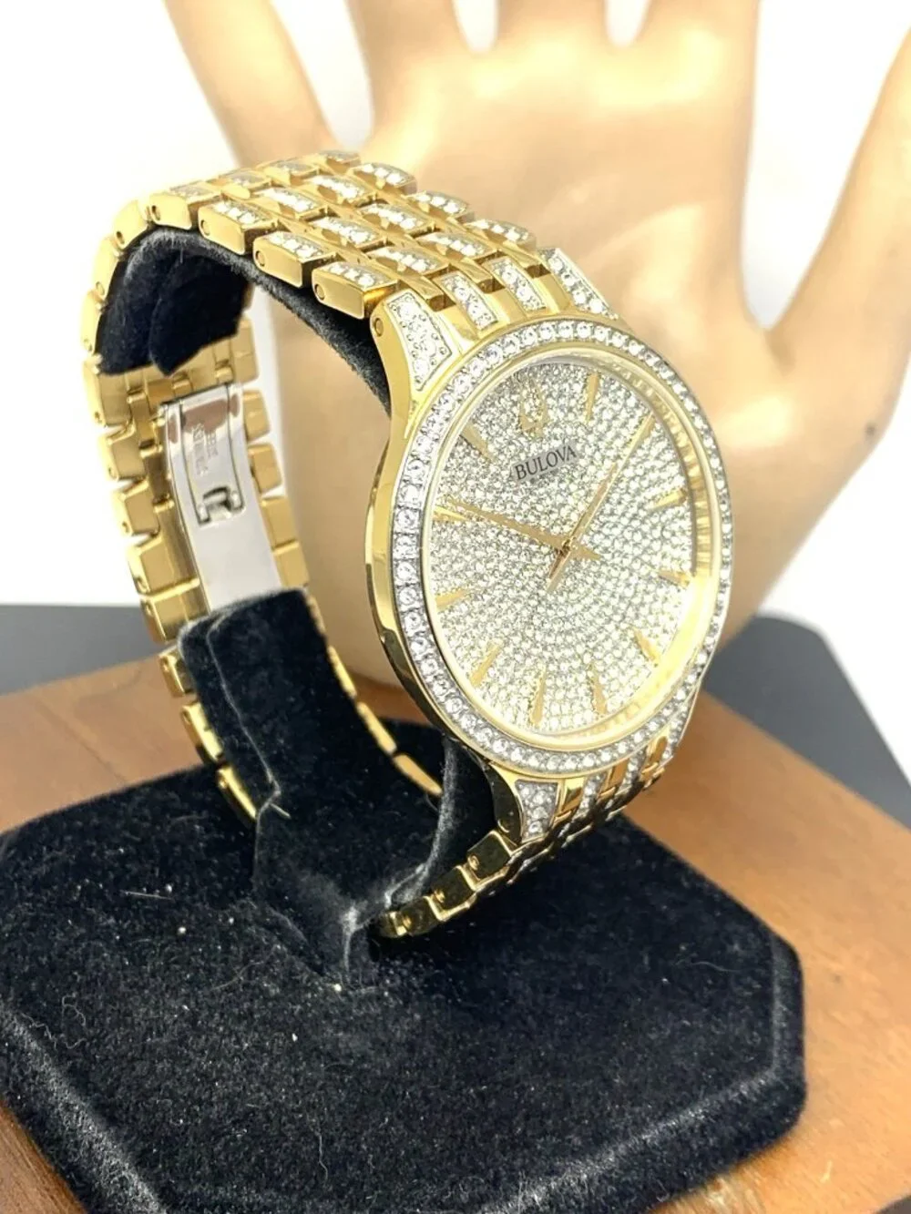 Bulova Men's Watch 98A229 Phantom Crystals Accented Gold Stainless Steel 40mm